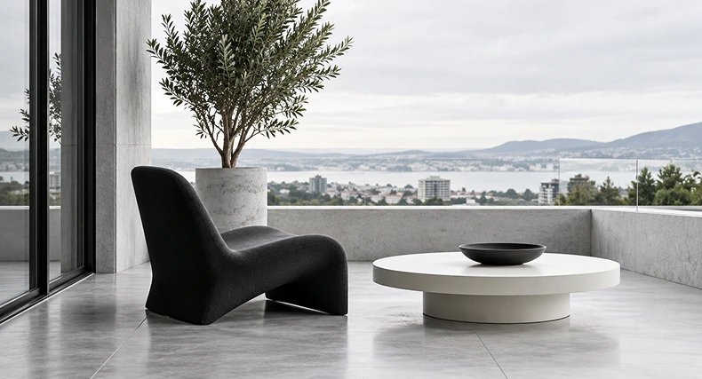 Une terrasse de style minimaliste
