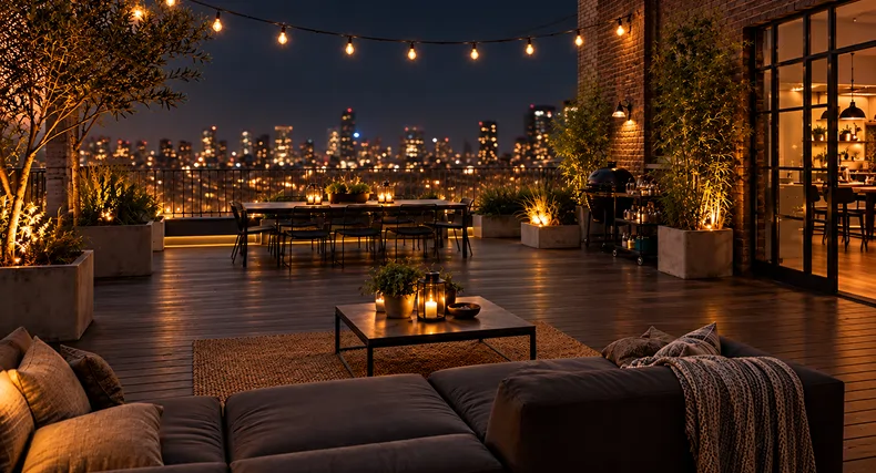 Une terrasse de style urbain