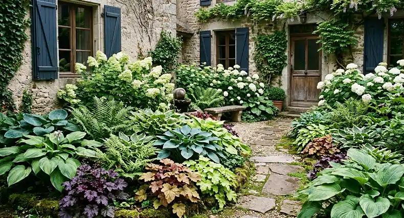 Un jardin ombragé orienté Nord