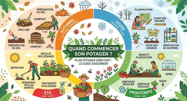 Quand commencer un potager - calendrier de travaux de jardinage par saison