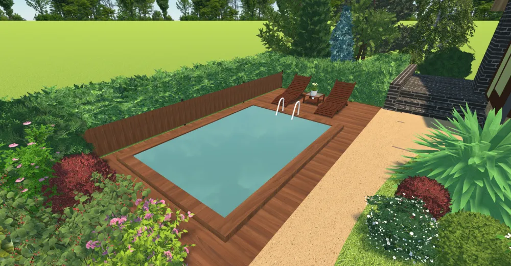 Swimming pool near the house