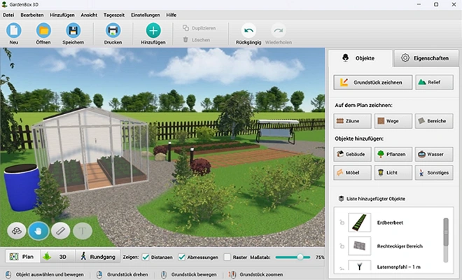 Erkunden Sie Ihren Gemüsegarten in 3D und speichern Sie das Projekt