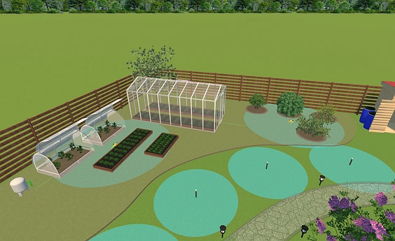 Irrigation for both lawn and vegetable garden