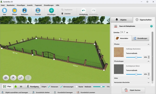 Passen Sie die Zauneinstellungen an