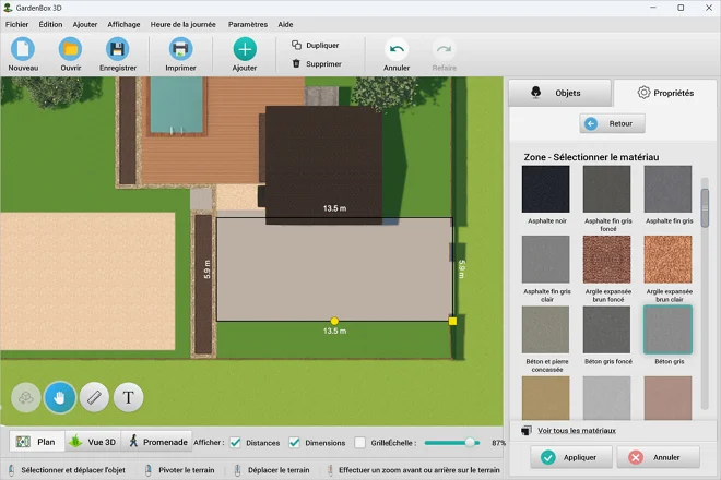 Disposez les bâtiments et le parking