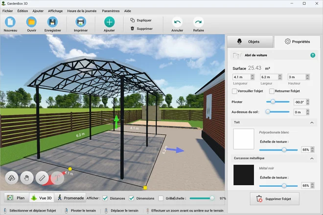 Ajoutez votre carport et ajustez-le