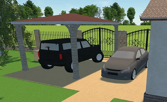 Pergola en bois semi-fermée