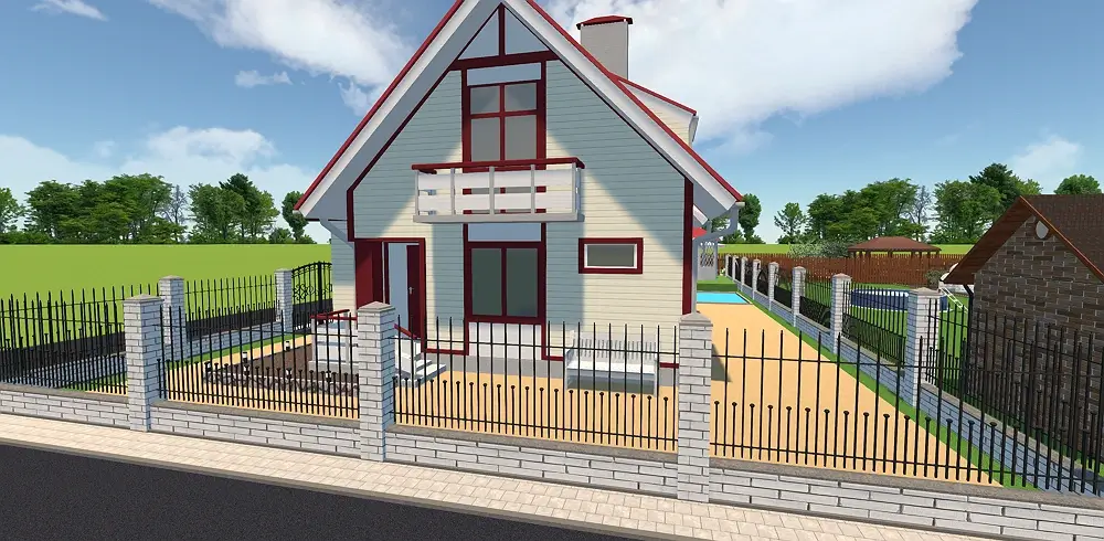 Clôture en briques blanches