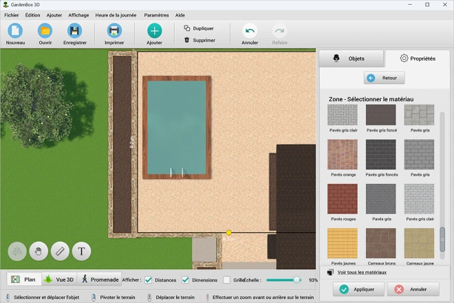 Ajustez les propriétés de votre piscine