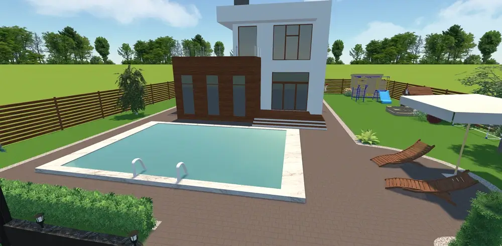 Coque piscine en granit blanc