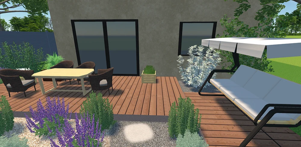 Terrasse en planches brunes