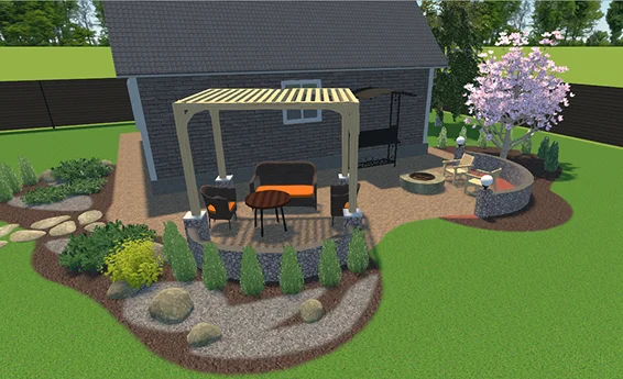 Pergola en bois semi-fermée