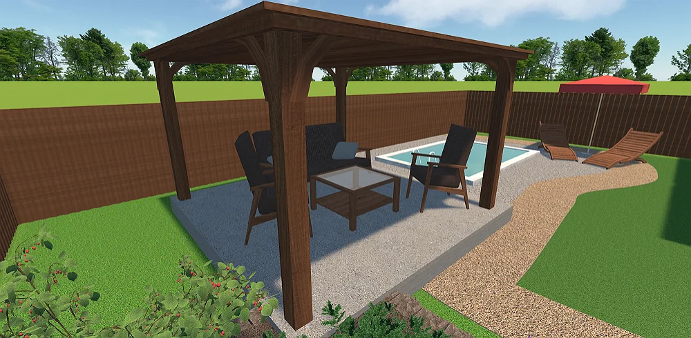 Pergola en bois de noyer