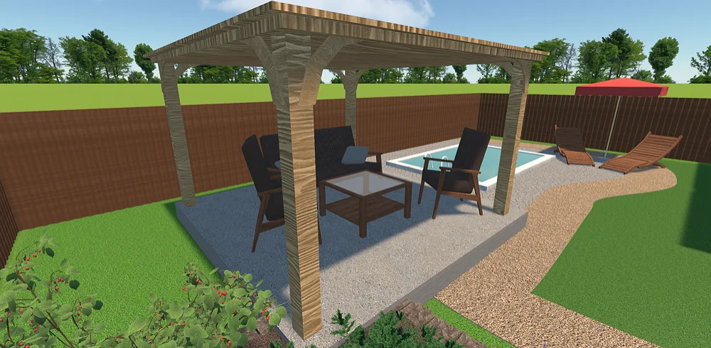 Pergola en bois de chêne clair