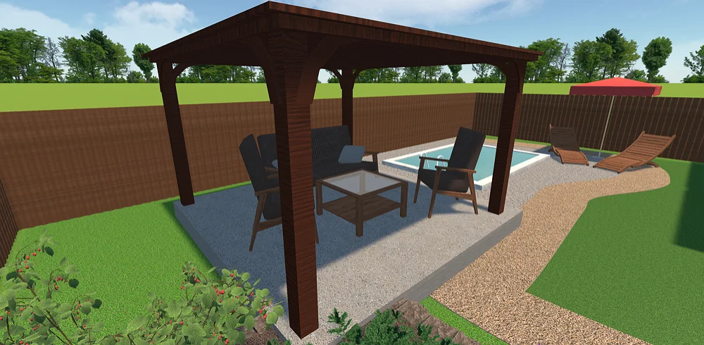 Pergola en bois de jatoba foncé
